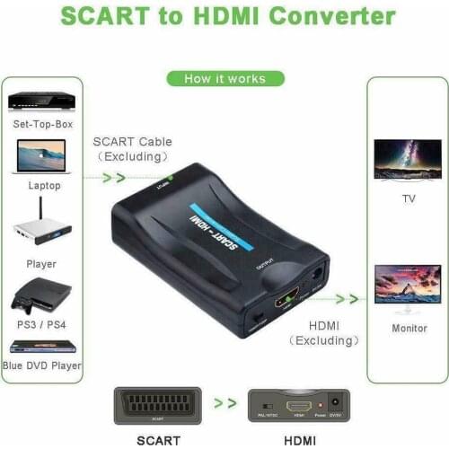 HDMI-compatible To Scart Converter HDMI-compatible To Scart Converter Video Video Audio Converter Adapter Upscale