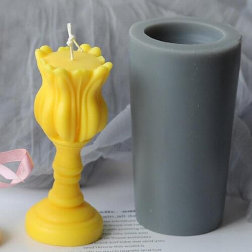 Hand Held Night Lamp Shape Candle Mold Party Decor Candles Silica Molds Simple Aromatherapy Fragrant Mould Wax Making Tool