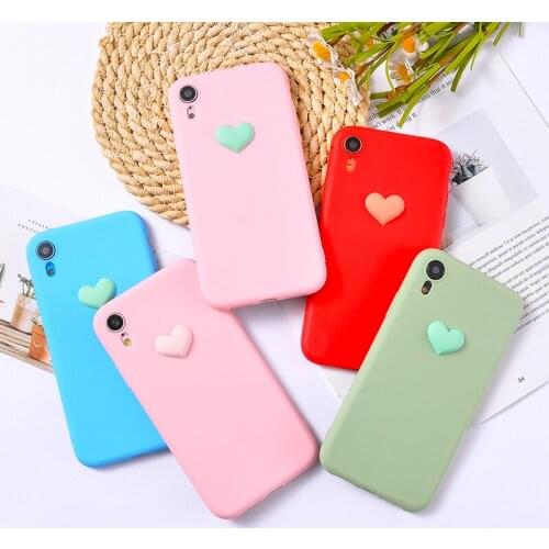 3D Heart Candy Silicone Case For iPhone 11 Pro XS Max XR Soft TPU Phone Cases For iPhone X 6 6s 7 8 Plus Cover