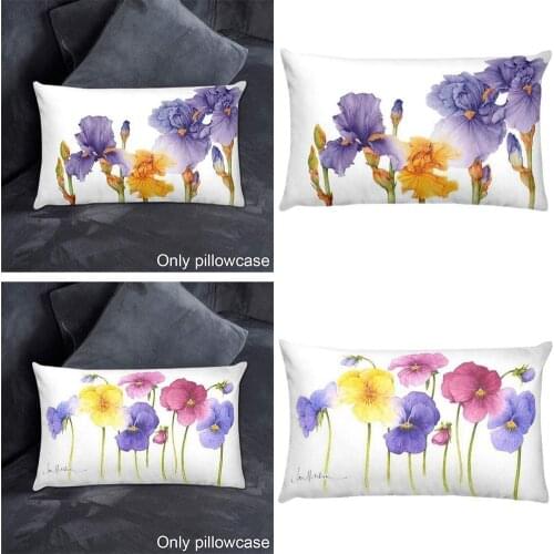 Modern Art Floral Printed Pillowcase Watercolor Flower Illustration Cushion Decorative Pillow Home Decor Sofa Pillowcase