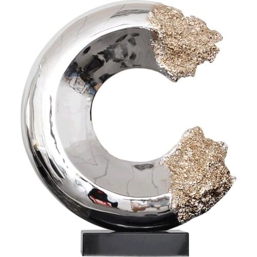 Modern Resin Abstract Artwork Porch Living Room and Hotel Lucky Electroplating Sculptured Ornaments