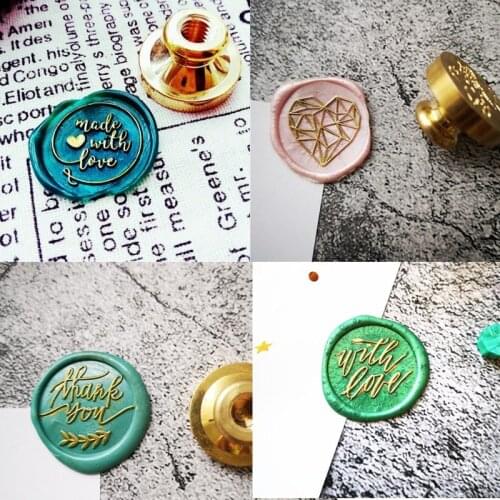 Made with love heart wax seal wedding Decorative friend gifts sealing stamp thank you wax seal envelope invitation stamp Head