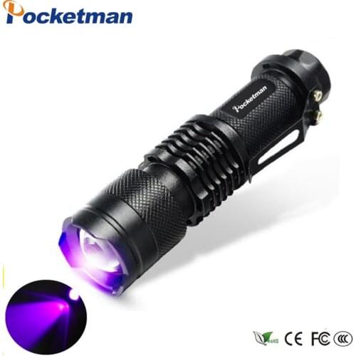 UV flashlight Mini LED Torch 395nm blacklight Wavelength Violet Light UV 9 LED Flash Light Torcia Linterna Aluminum Lamp