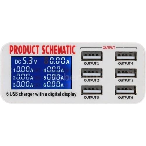 6 Ports USB Charger Multi USB Desktop Charger Charging Station EU US Plug Mobile Phone Charger Adapter For iPhone iPad Samsung