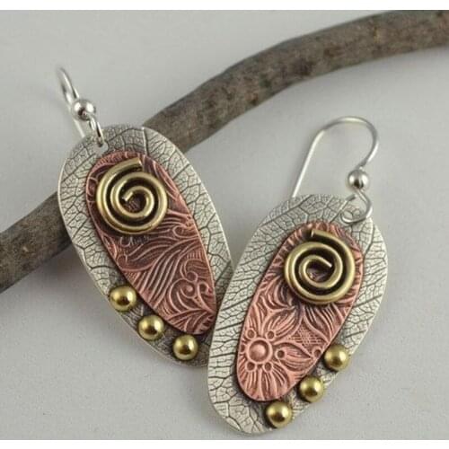 2020 New Bohemian Earrings For Women Flower Leaf Grain Creative Lady Dangle Vintage Earings Fashion Jewelry Best Gift A4D489