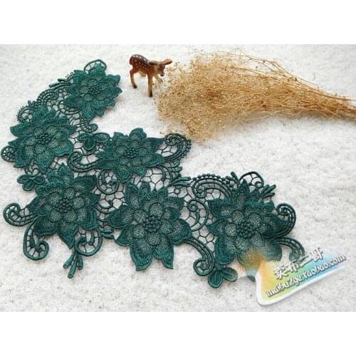1 Piece 30*19cm New Design Attractive Blackish Green Lace Neckline Lace Patch For Wedding Dress