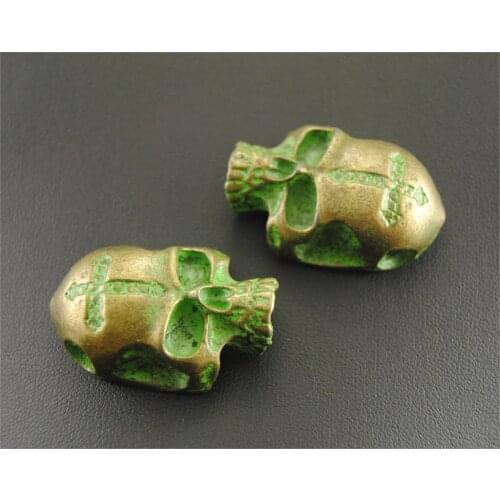 2 pcs Brzone Large Skull Pendant DIY Jewelry Findings Accessories 35x24mm A397