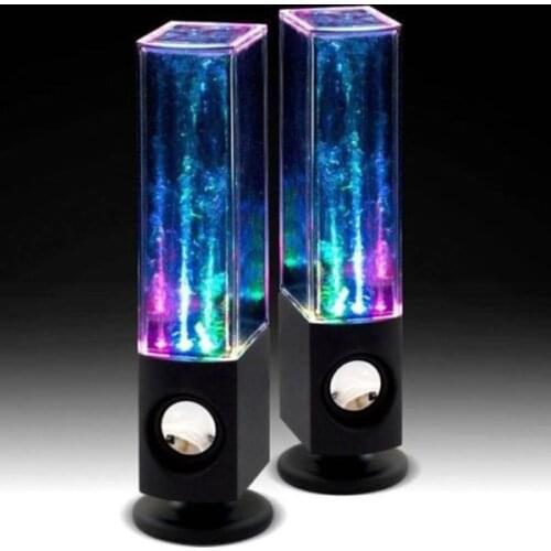 2PCS LED Light Dancing Water Music Fountain Light Speakers for PC Laptop For Phone Portable Desk Stereo Speaker