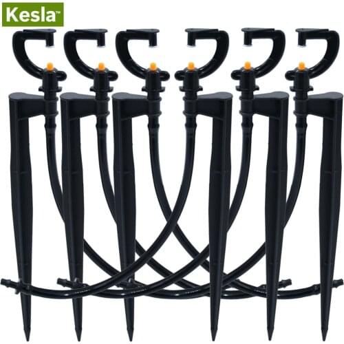 20PCS Fixed Holder Irrigation Refraction Sprinkler with 1/4'' Hose Barb Open Land Greenhouse Garden grows Watering Spray Nozzle