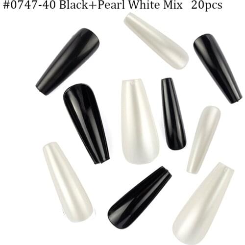 20pcs Colorful Mix Long Ballerina Full Nail Tips Acrylic Press on Nails Coffin Shape Professional False Nails DIY Salon Tools