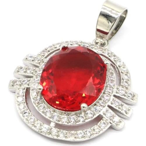 37x18mm Hot Selling White Brigh Cubic Zircon Silver Pendant for Woman Elegant Jewelry Wholesale