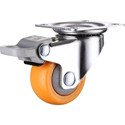 4pcs 1 inch 25mm Heavy Duty 60kg Orange Swivel Castor Wheels Trolley Furniture Caster Rubber