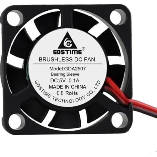 5pcs Gdstime 25mm 2cm 25x7mm 2507 DC 5V 2Pin PH2.0 Small Axial Cooler Cooling Fan
