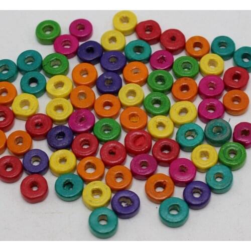 500 Mixed Color 8X3mm Column Heishi Wood Beads~Wooden