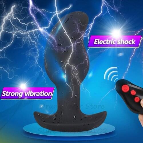 Remote Control Electric Shock Anal G-spot Male Prostate Massager Vibrating Big Anal Plug Vibrator Adult GameSex Toys For Men Gay