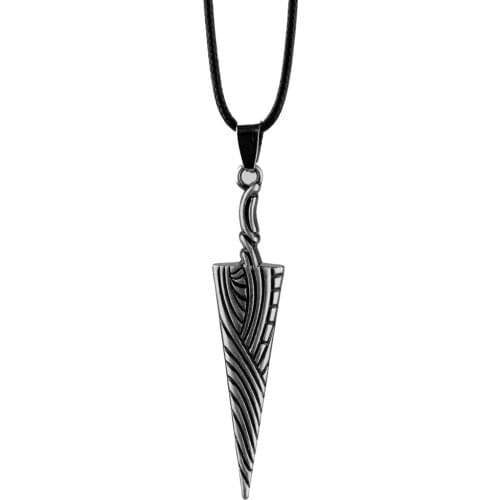Hot Anime Hollow Knight Hollow Knight Pure Nail Sword Bone Nail Pendant Necklace Trendy Geometry Rope Choker Necklace Jewelry