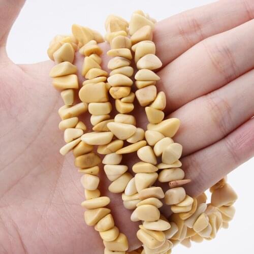 Irregular Yellow Aventurine Gravel Natural Stone Bead for Jewelry Making DIY Charm Bracelet Necklace Accessories 15'' /Strand