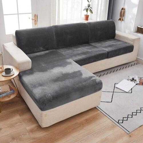 Velvet sofa seat cover cushion cover thick Jacquard solid soft stretch sofa slipcovers funiture protector