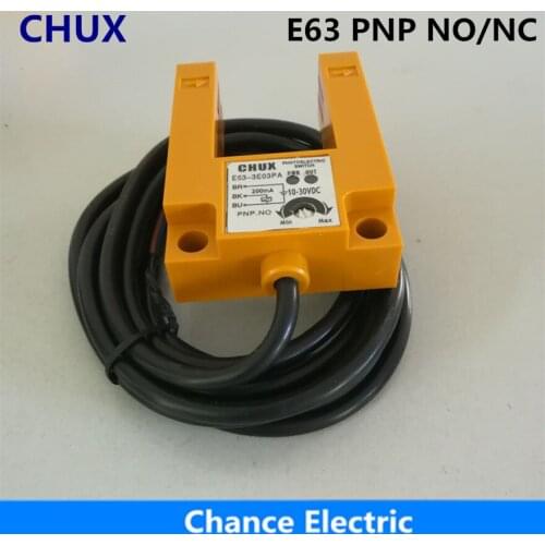 Free shipping U shaped sensor for packing machine,30mm width PNP type photoelectric switch(E63-3E03PA/PB)
