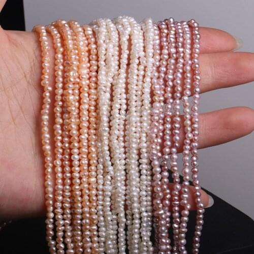 Natural Freshwater Pearl Beads Natural Pearl Loose Beads For DIY Women Earring Necklaces Jewelry Making Size 3mm