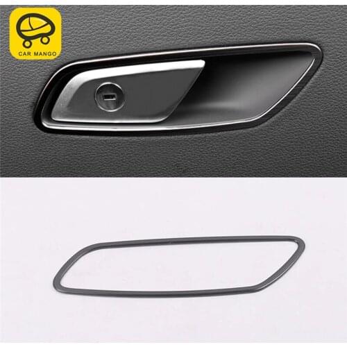 CARMANGO for Audi A6 C8 2019 Car Styling Glove Storage Box Handle Cover Trim Frame Sticker Chrome Interior Accessories
