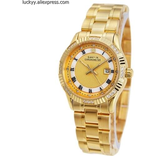 Famous Brand New Stainless Steel Gold Couples Watch Datejust Automatic Citizen Mechanical Sapphire Crystal Bracelet Clock A303