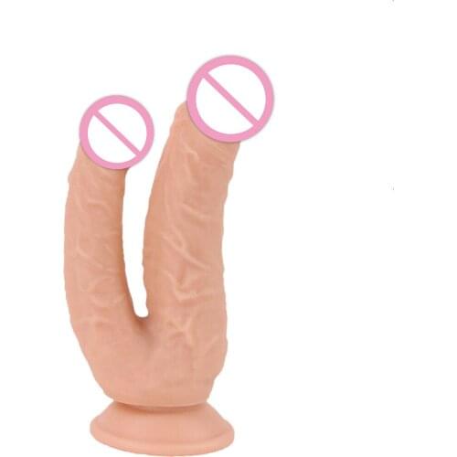 Dildo for Anal Toy Adult Toy Simulation Dildo Lesbian Masturbation Device Anal Plug Sex Products Lesbian Two Headed Dragon