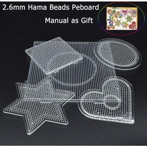 JINLETONG 2.6mm hama beads pegboards kids educational toys 5Pcs Mini perler beads template jigsaw puzzle Plastic Template Kids