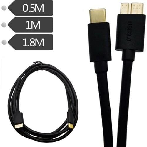 Chapado en oro USB3,1tipo C a USB 3,0 Micro B Cable USBC USB-C a USB3.0 Micro-B Cable para Macbook Pro HDD Disco Duro Smartphone