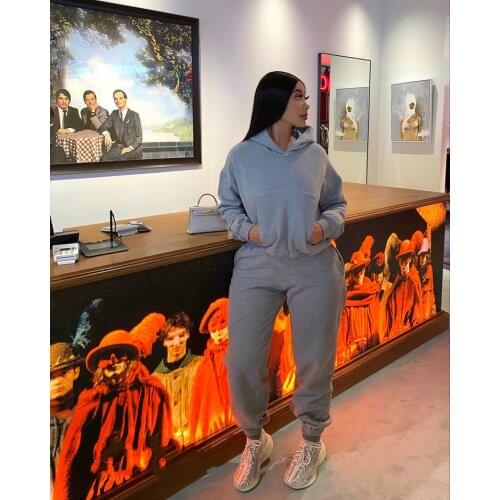 Women Joggers 2 Piece Sets Autumn Winter Streetwear Hooded Sweatshirt Pants Two Piece Set Tracksuit Casual Outfits Sweatpants