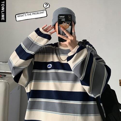 Colorful Striped Harajuku Hoodies Sweatshirts For Men Women Streetwear Autumn Hip Hop Pullovers Male Korean Loose Hoodie Tops