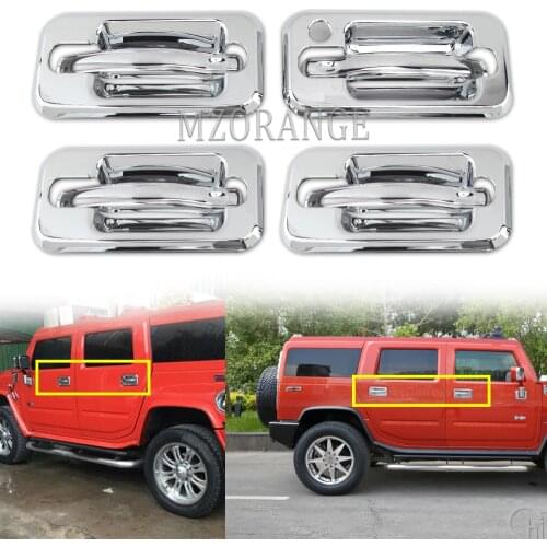Front rear Door Handle Cover For HUMMER H2 2003-2009 SUV SUT 8PC/Set Chrome without Passenger Key Hole Exterior Covers