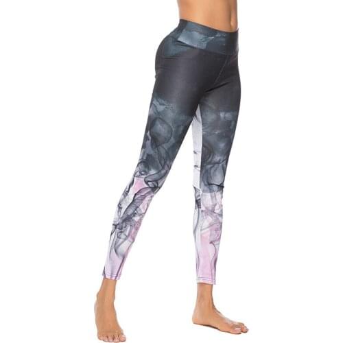 2019 Gym Women Fitness Yoga Pants Slim High waist Sport Leggings Elastic Romantic Printed Long Tights for Running Tummy Control