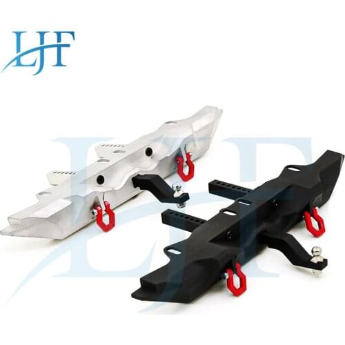 LJF 1pcs Metal Rear Bumper with D-rings Tow hook for 1/10 RC Car TRX-4 TRX4 SCX10 & SCX10 II Upgrade Parts L82