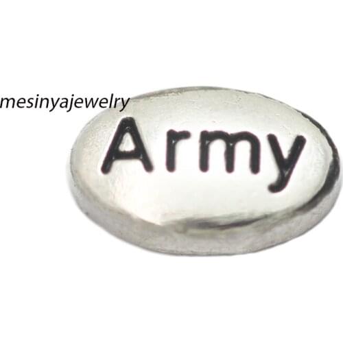 Best Quality 10pcs army floating charms for glass locket Min amount $15 per order mixed items, FC-234