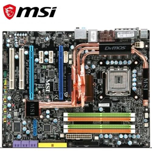 For MSI P45 Platinum Motherboard LGA 775 DDR2 16GB For Intel P45 Desktop Mainboard SATA II PCI-E X16 Used