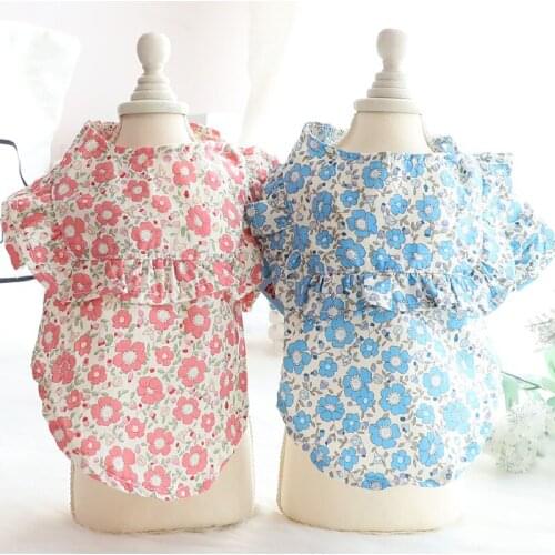 Cute Floral Cat Pet Dog Shirt Puppy Outfit Garment Summer Yorkshire Yorkies Pomeranian maltese Schnauzer Poodle Clothing Costume