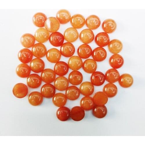 Fashion orange 50pcs natural stone Cabochon bead no hole 4 6 8 10 12MM Single arc jewelry Ring accsories Free shipping wholesale