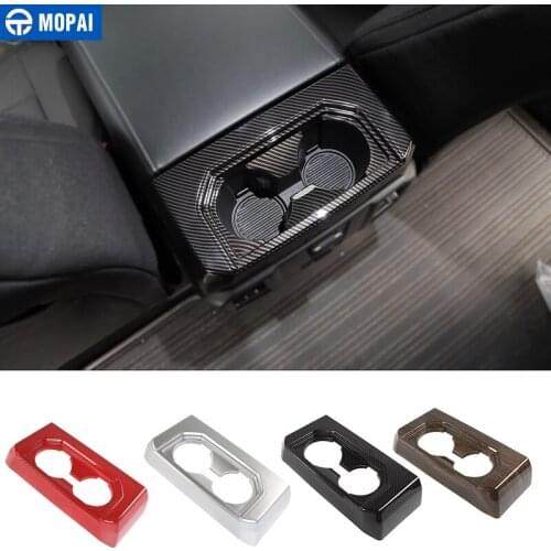 MOPAI ABS Car Interior Armrest Box Rear Cup Holder Decoration Ring Cover Trim Stickers for Ford F150 2016 Up Car Styling