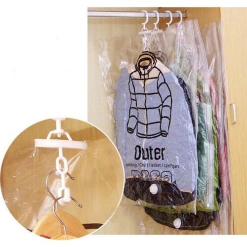Can Hang Vacuum Bag for Clothes Foldable Transparent Border Compression Organizer Pouch Sealed Bags To Save Space Organizer