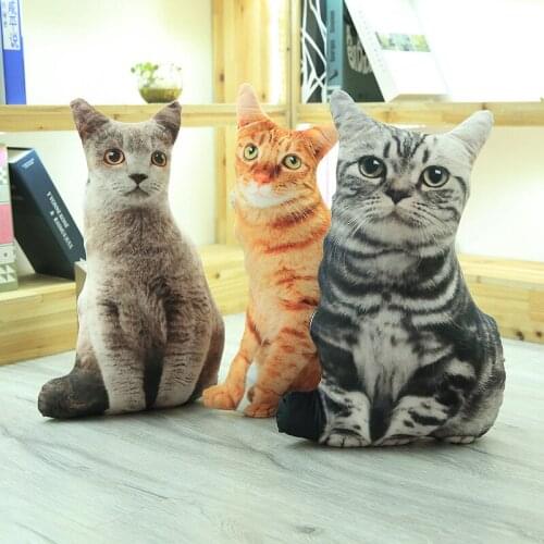 New Simple Removable and Washable 3D Simulation Cat Plush Stuffed Toy Animal Doll Pillow Photography Wedding Pendulum Props