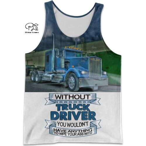 PLstar Cosmos 3DPrint Newfashion Trucker Car Job Woker Art Harajuku Popular Funny Harajuku Streetwea Sleeve Vest Tank Top Unisex
