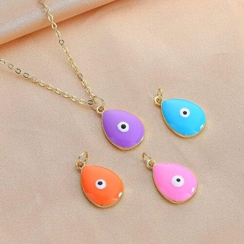 New Candy Color Drop Necklace For Woman Fashion Exquisite Simple Pendant Trend Gift Girl Travel Wear
