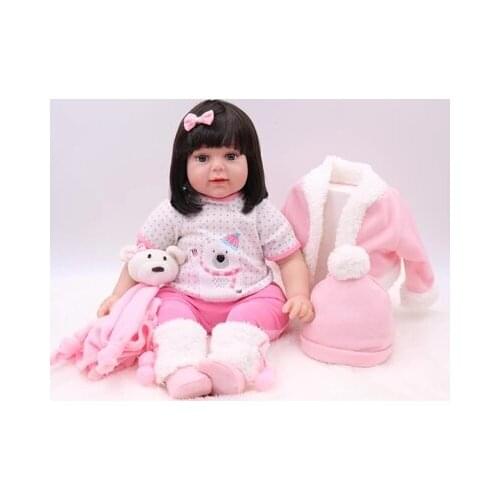 22inch new arrivals silicone reborn baby dolls 55cm blue eyes soft body baby Educational toys for girls brinquedo juguetes