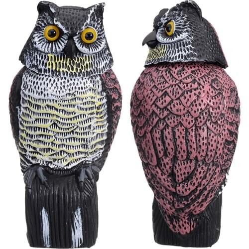 1 pcs 38cm PlasticRotating Head Owl Decoy Protection Repellent Bird Repeller Garden Yard Pest Control Repellents