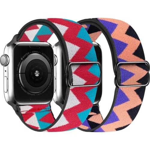 Flower Pattern Nylon Watch Strap For Apple Watch Band 44mm 40mm 38mm 42mm For iWatch Band Series 6 Se 5 4 3 2 1 Sport Bracelet