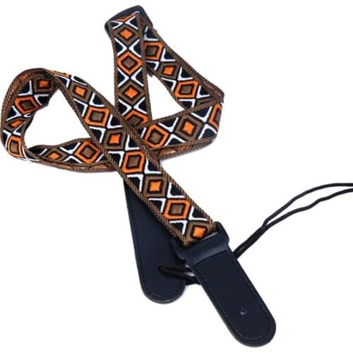 Electric Guitar Strap National Style Belt with Slanting Studs Ukulele Belts for Acoustic Guitar Bass Ukulele Shoulder Strap