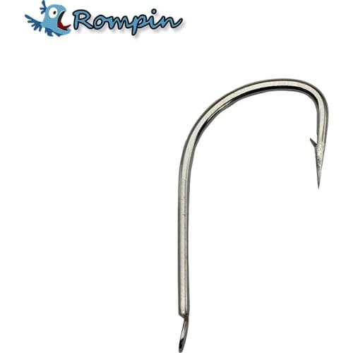 Rompin 100pcs/lot High quanlity fishing hooks High carbon Steel Sharp Barbed white nickle 264 Iseama fishhook carp