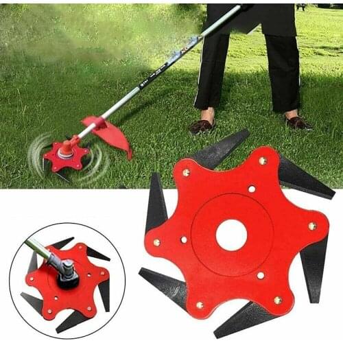 Hot Steel Sawtooth Garden Lawn Mower Trimmer Head 6 Cutter Head Steel Blade Head Grass Weed Brush Cutting Head Garden Power Tool