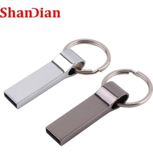 SHANDIAN Waterproof USB Flash Drive Metal Whistle Pen Drive 4GB 8GB 16GB 32GB 64GB Pendrive USB Stick Flash Drive with Keychain